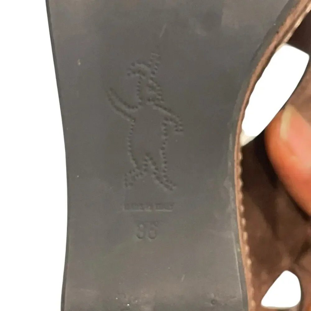 Marni Brown Suede Crisscross Wedge Sandals Size 36